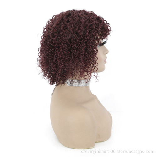 Lsybeauty 720 Live Show Bob Sale 99J# Machine Made Human Hair Wigs 8 Inch Glueless Bob Short Wig For Black Women